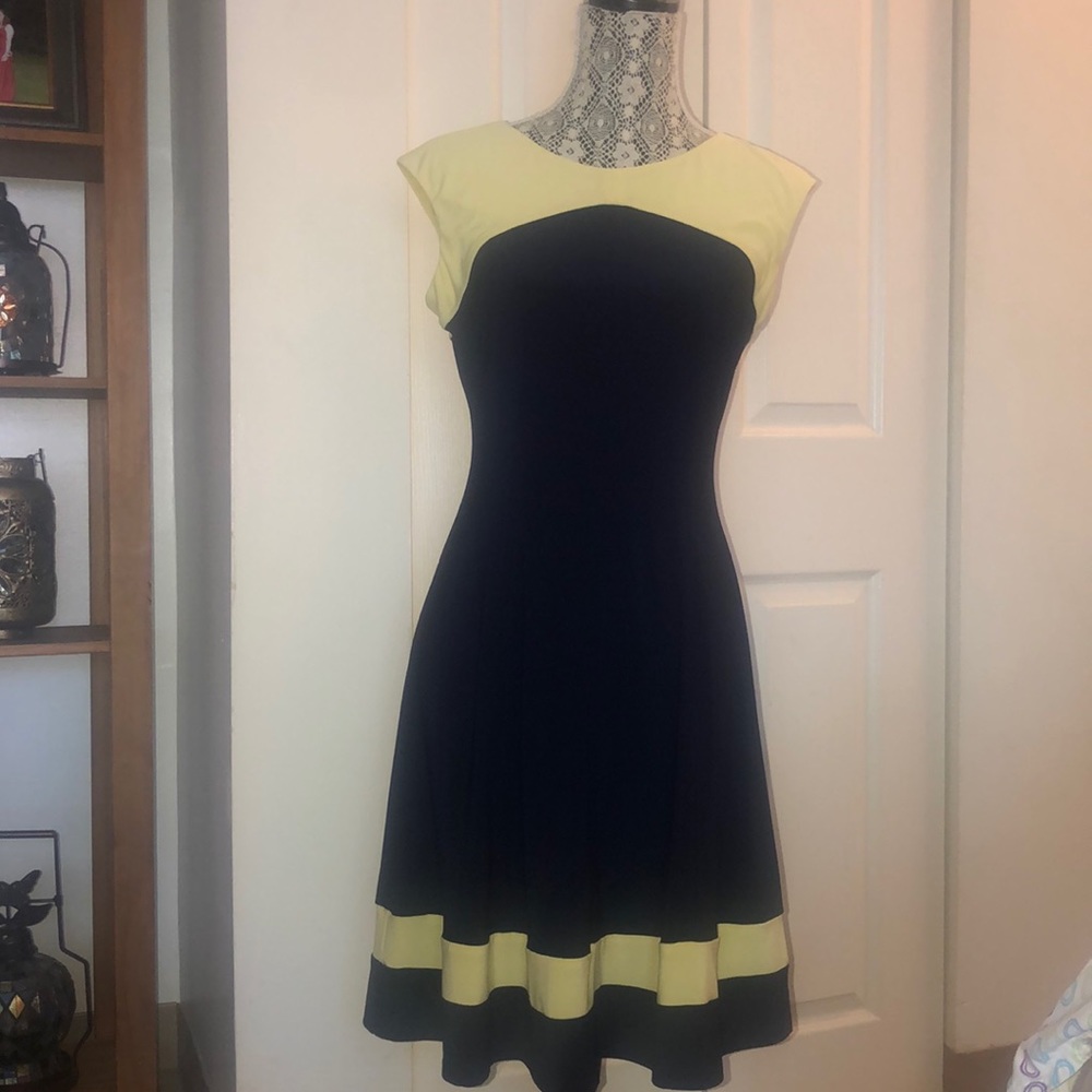 Navy & yellow dress